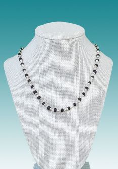 Silver & BLACK Colored Tulsi Larger Neck Beads
